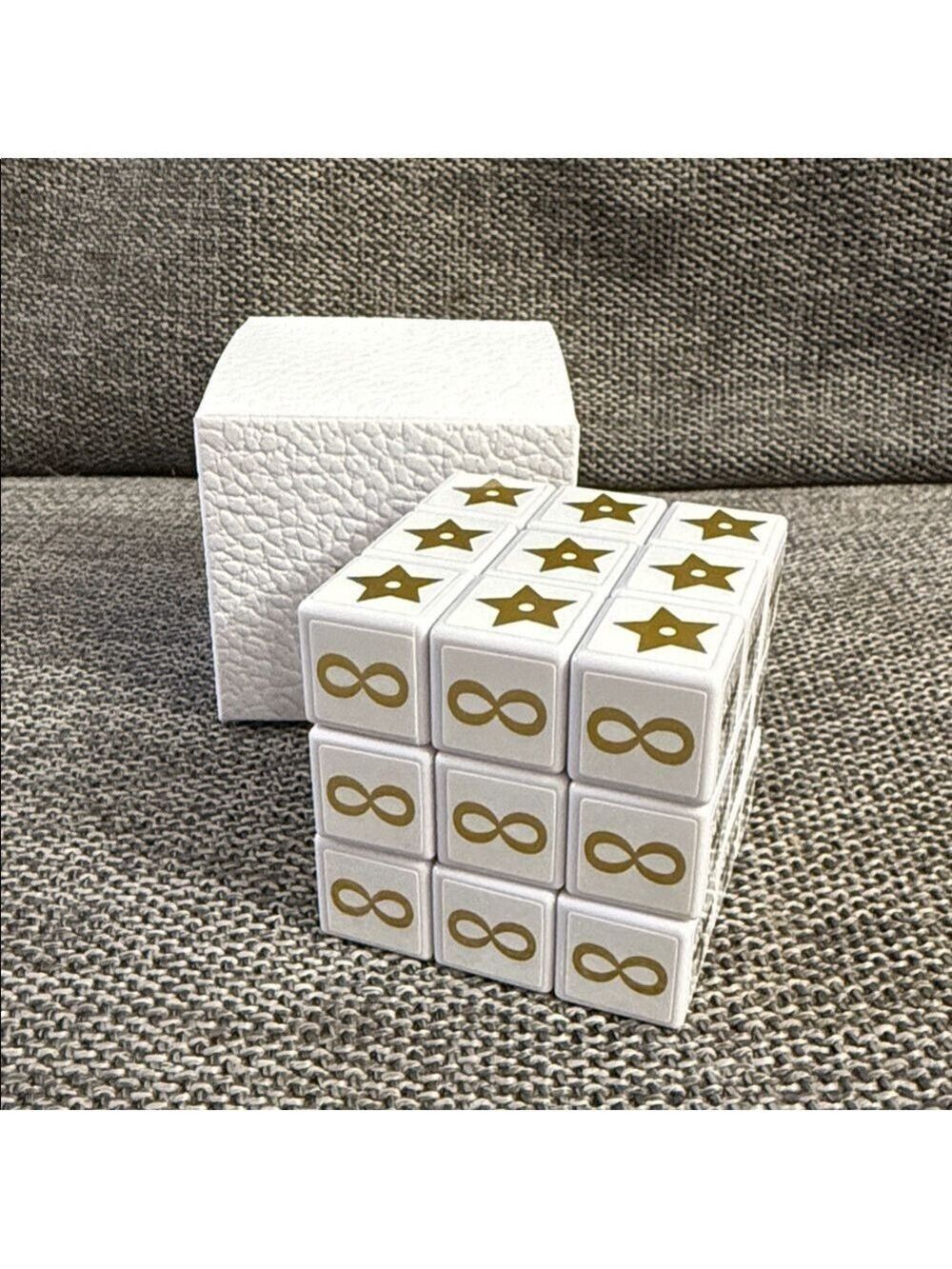 Dior White Rubik’s Cube Puzzle Plastic Gold Motifs New Authentic - Picture 6 of 17